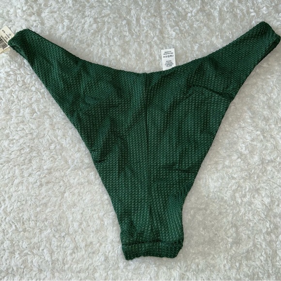 Aerie Cheekier High Cut Swim Bottoms Medium Green NWT - Picture 3 of 4